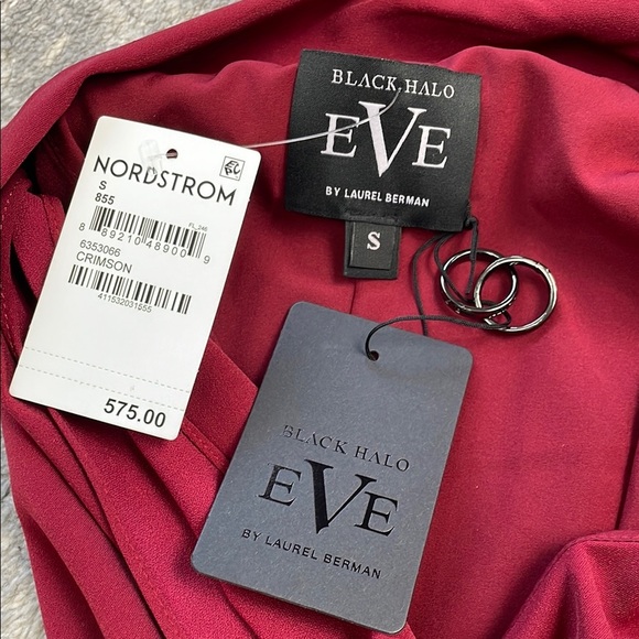 NWT EVE Black Halo Henna Sleeveless Gown Crimson Red Sz S - Picture 10 of 14